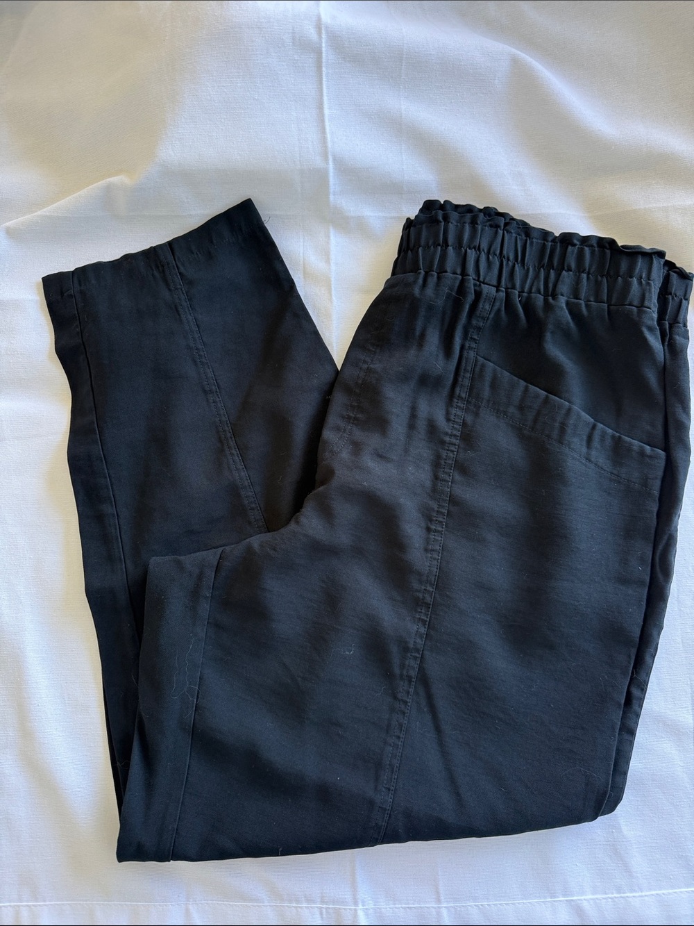 a new day Black Elastic Waist Paper Bag Pants